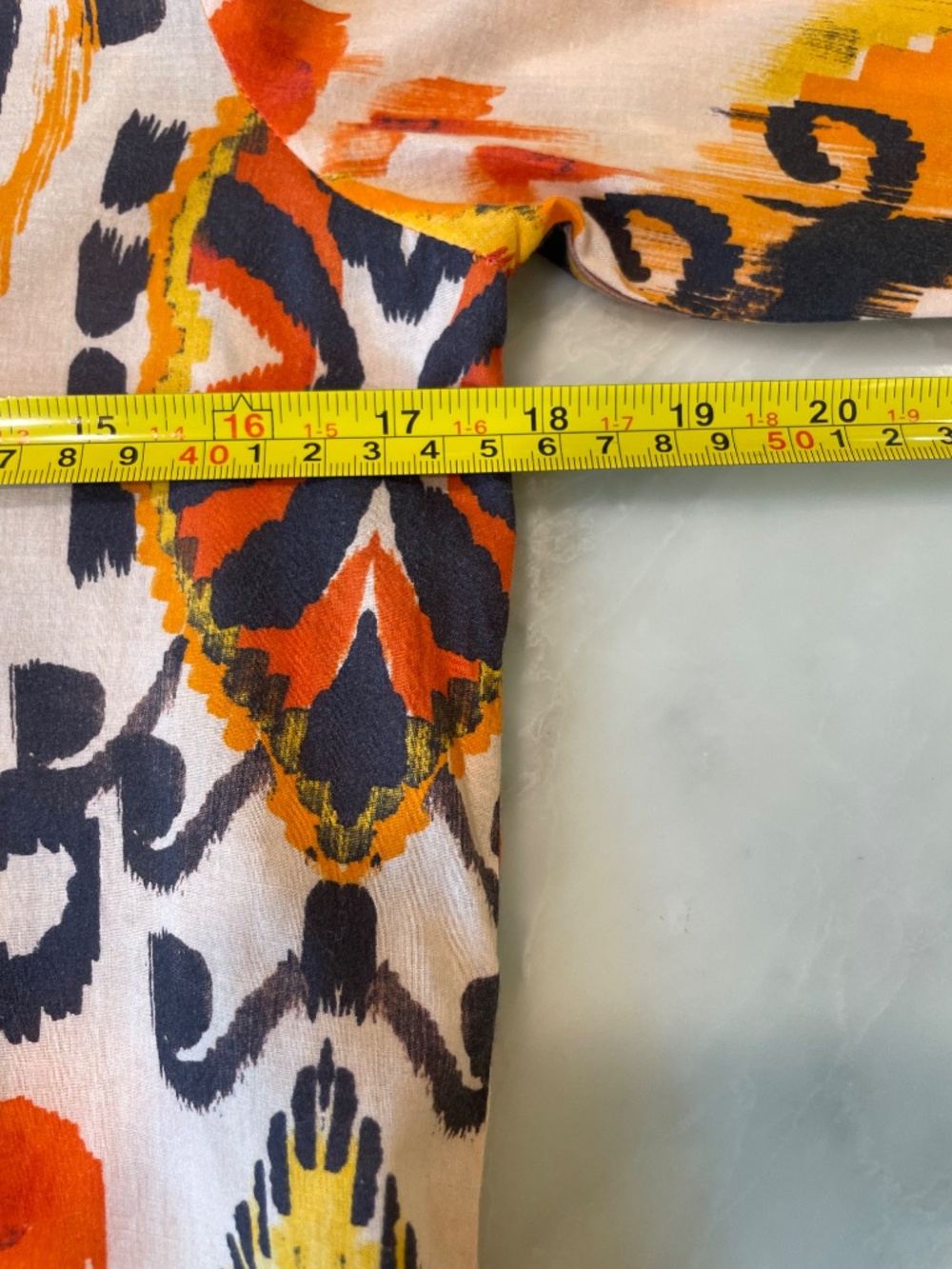 Santorini Ikat Print Cotton Button-Down Shirt Dress with Pockets Size 4 (EU 36) - Picture 11 of 11
